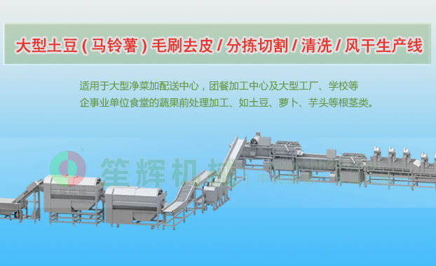 金水连续式土豆去皮清洗切割风干生产线